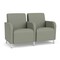 Lesro Siena Lounge Reception 2 Seat Tandem Seating, Brushed Steel, OH Eucalyptus Upholstery SN2103 - alternate 1